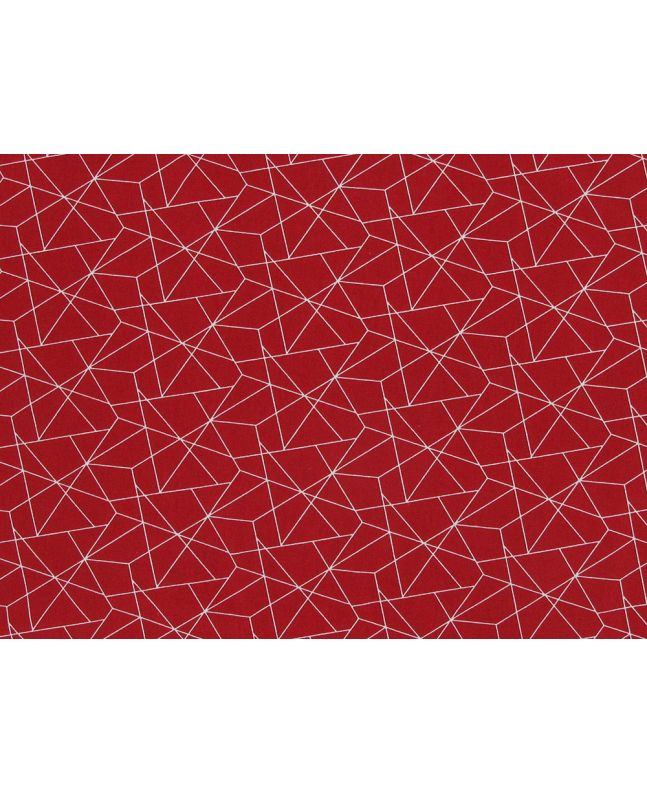 Geometric Origami Cotton Poplin, Red