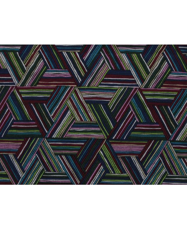 Geometric Weave Printed Ponte Roma, Fuchsia