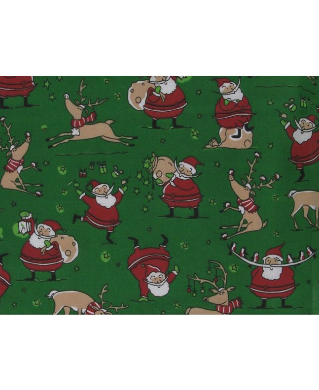 Gifts From Santa Polycotton Print, Green