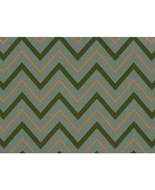 Gilded Zig Zag Printed Canvas, Green