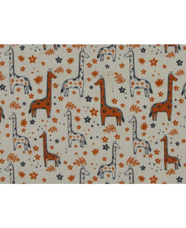 Giraffe Flower Brushed Cotton Rich Winceyette, Cream