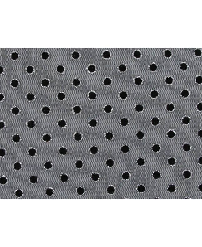 Glitter Spots Flock Mesh, Black