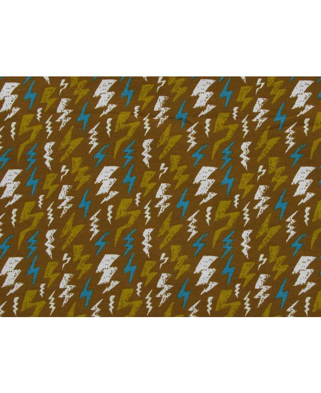 Glow in the Dark Cotton Jersey, Lightning Bolt, Ochre