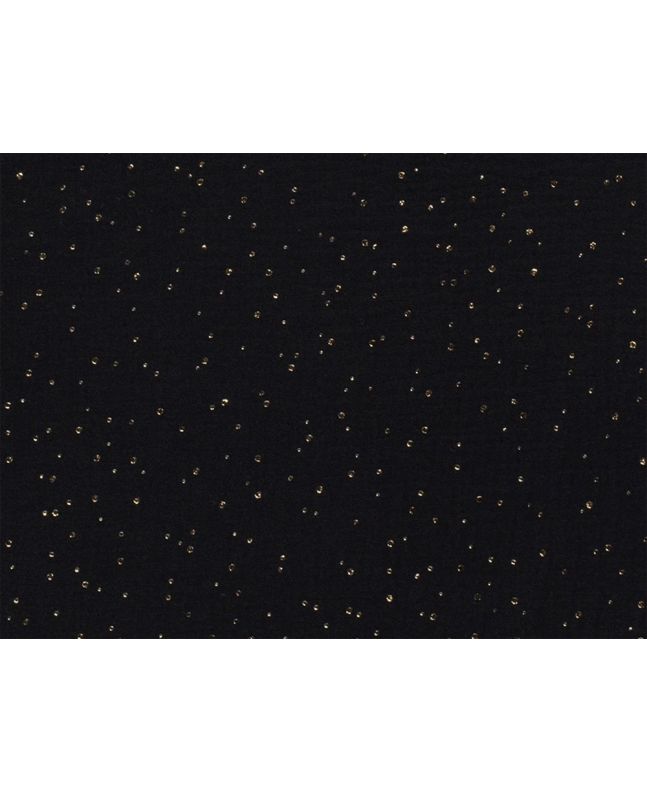 Gold Speck Foiled Double Gauze, Black