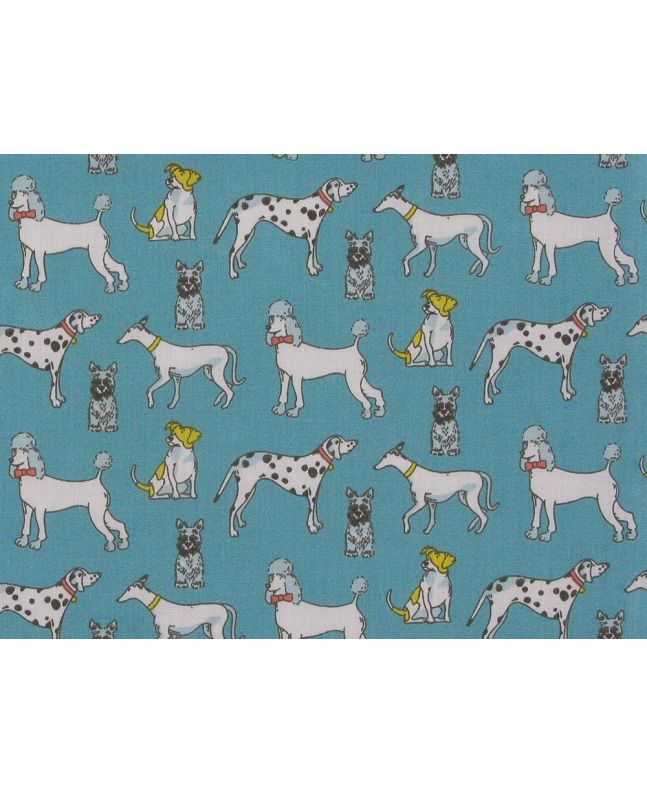 Groomed Dogs Polycotton Print, Turquoise