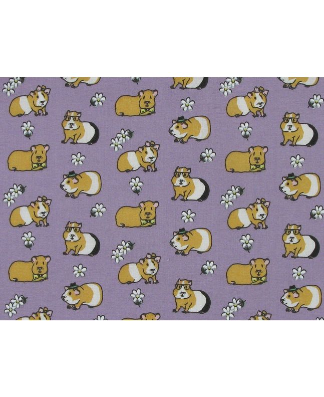 Guinea Pig Daisy Polycotton Print, Lilac