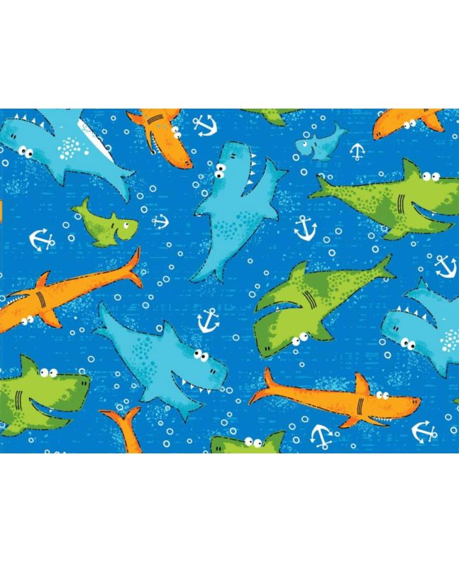 Happy Sharks Cotton Print