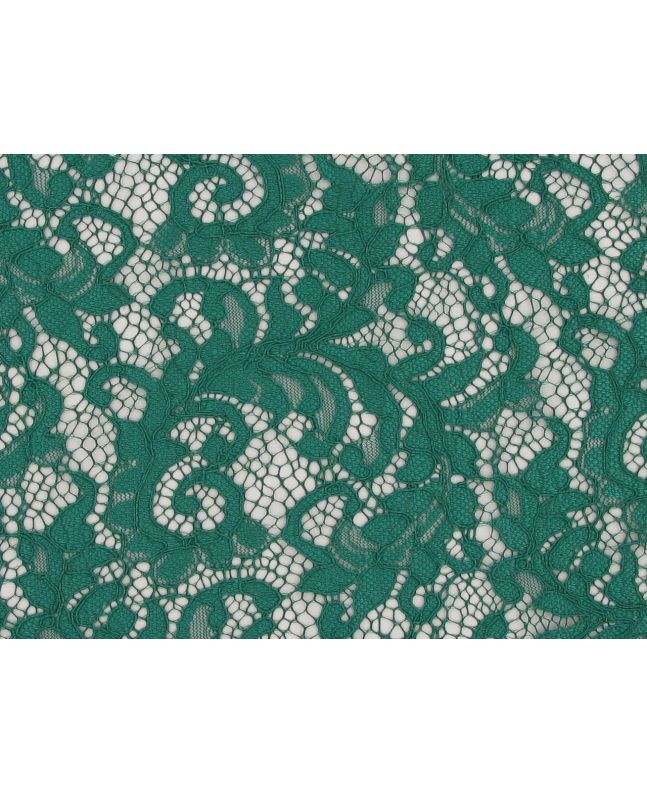 Heavy Corded Floral Lace with Double Scallop Edge, Emerald