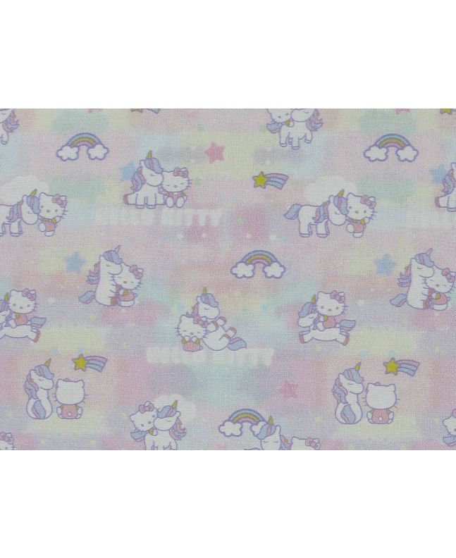 Hello Kitty Unicorn Rainbow Cotton Print
