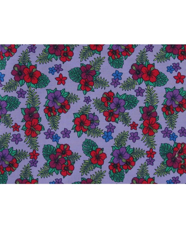 Hibiscus Bunch Cotton Poplin, Lilac