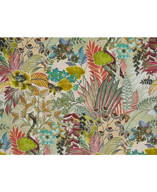 Hidden Paradise Printed Velvet, Pastel