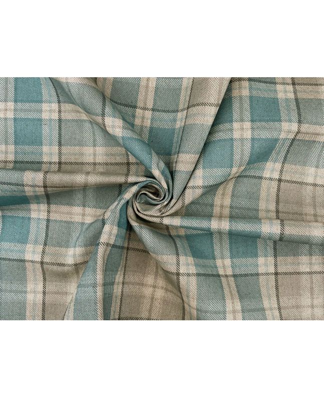 Highland Check Cotton Rich Panama, Azure