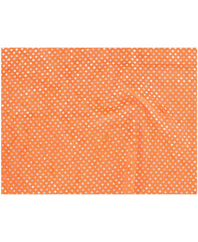 Hologram Sequin Velour, Wide - Orange