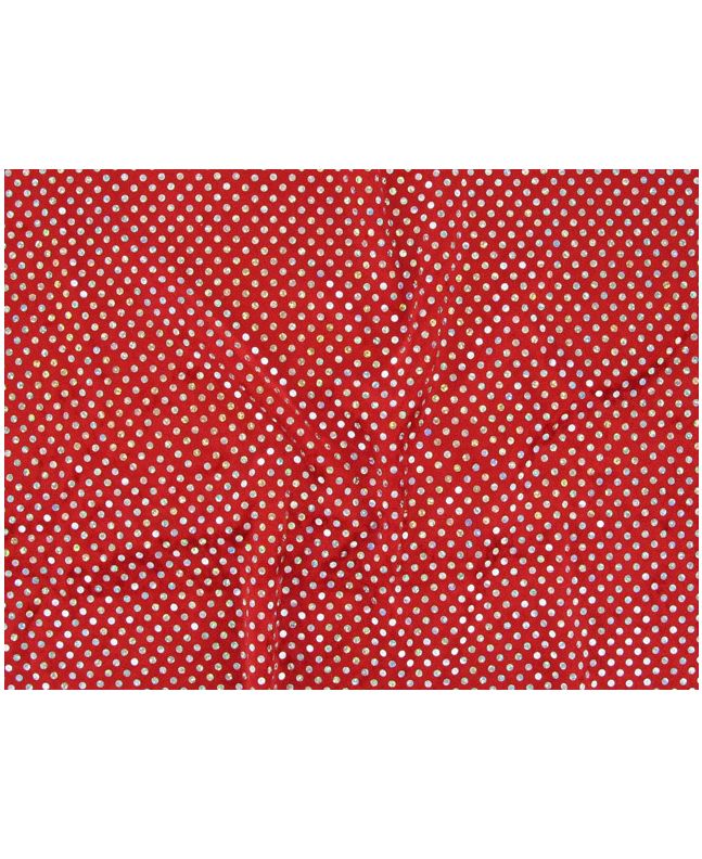 Hologram Sequin Velour, Wide - Red
