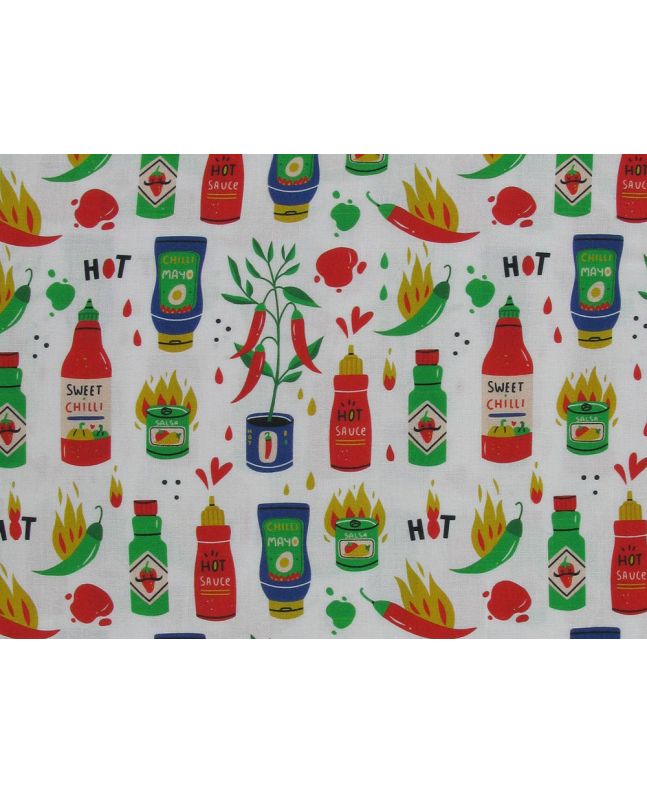 Hot Sauce Fan Club Cotton Print