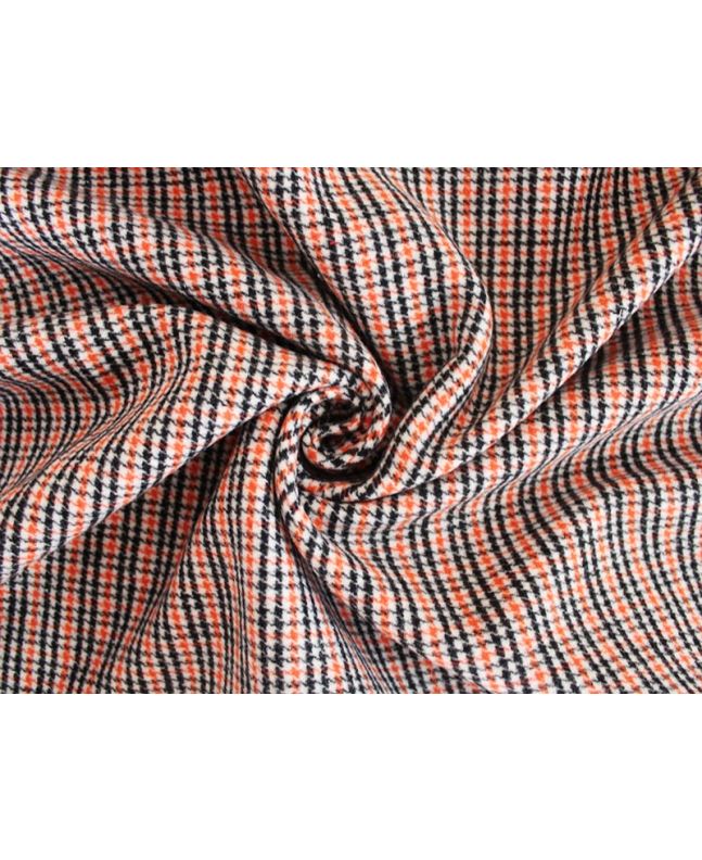 Houndstooth Brushed Wool Blend, Orange