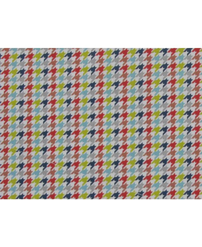 Houndstooth Check Cotton Print, Multi