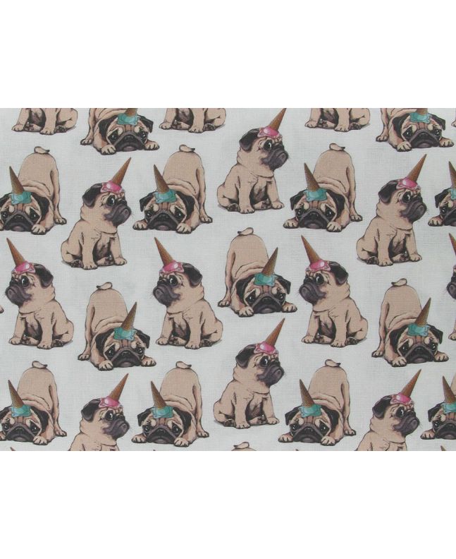 Ice-Cream Pups Cotton Print