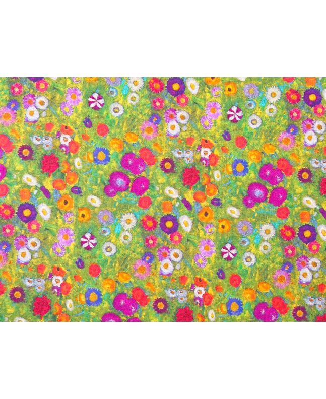 Iconic Art Cotton Print, Klimts Garden Flowers