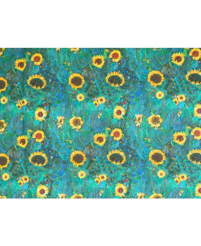 Iconic Art Cotton Print, Klimts Sunflowers