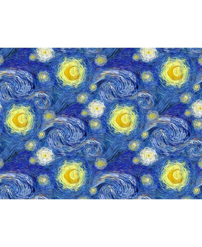 Iconic Art Cotton Print, Starry Night