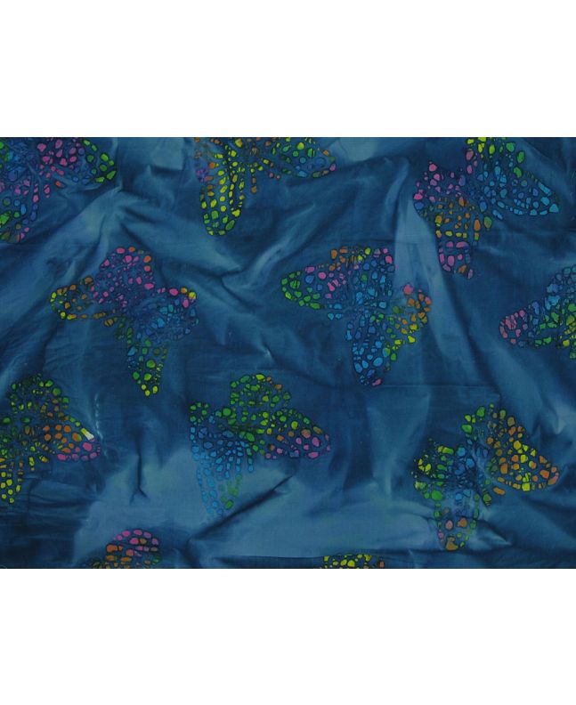 Indian Batik Cotton, Butterfly Spot, Navy
