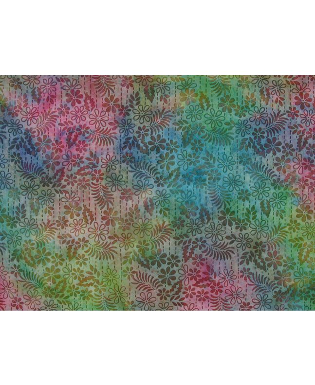Indian Batik Cotton, Flora Stem