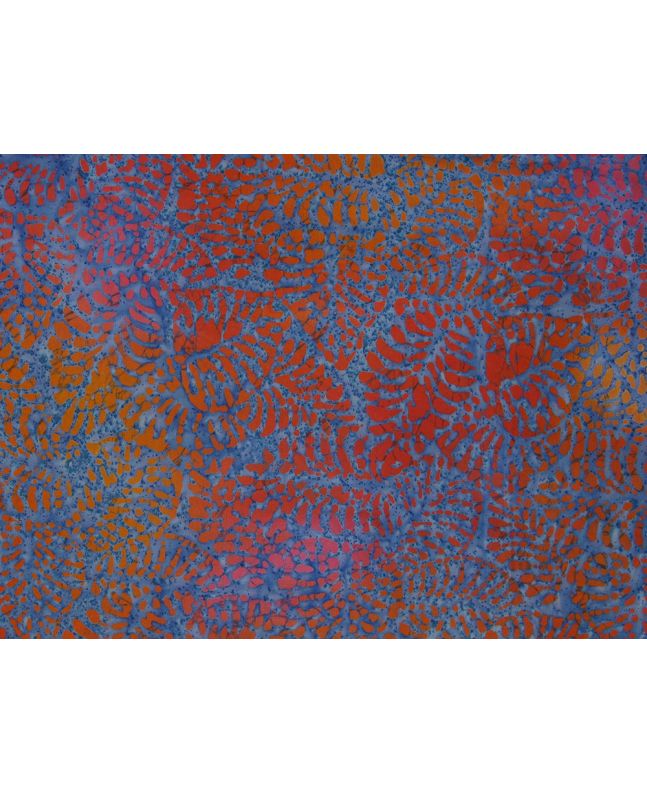 Indian Batik Cotton, Leaf Spot, Orange