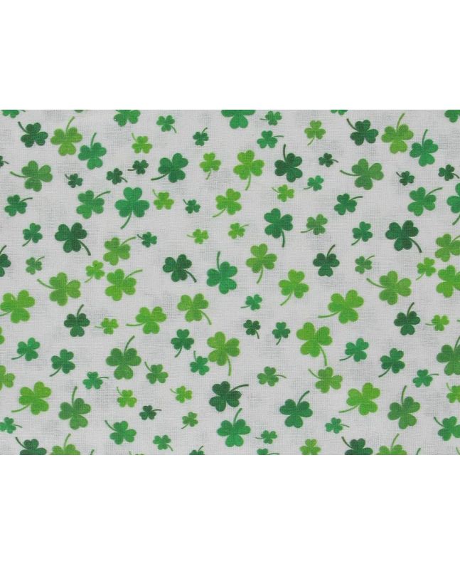 Irish Charm Cotton Print, Floating Clovers