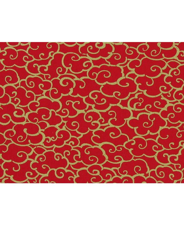 Isumi Japanese Foil Cotton Print, Allover Cloud, Red