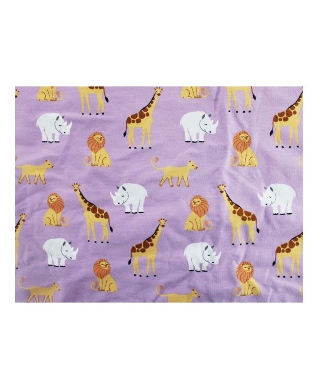 Jungle Animals Cotton Jersey, Lilac