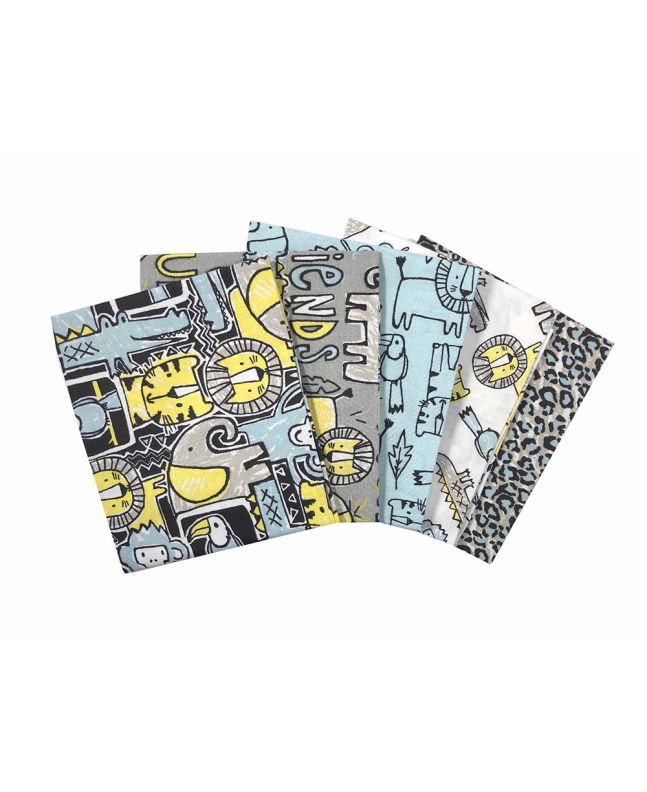 Jungle Friends Cotton Fat Quarters 5 Pack