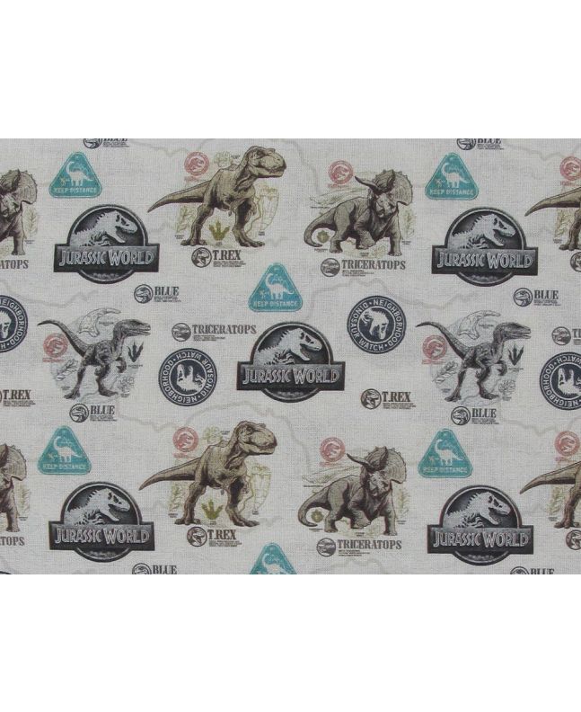 Jurassic World Badges Cotton Print