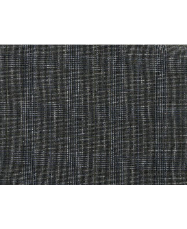 Kerry Foyle Check Irish Linen, Black and Blue
