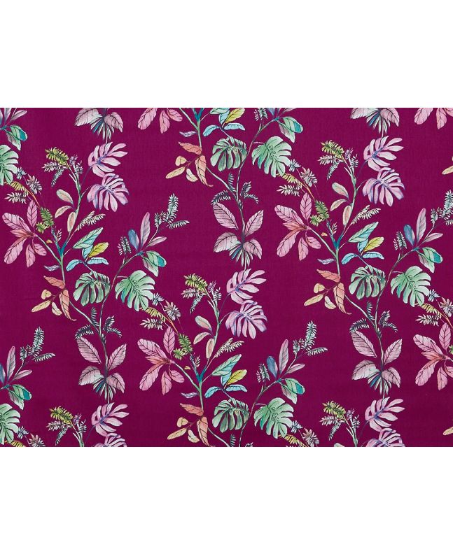 Kew Cotton Curtain Fabric, Garnet