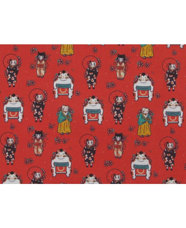 Kimono Cats Cotton Print