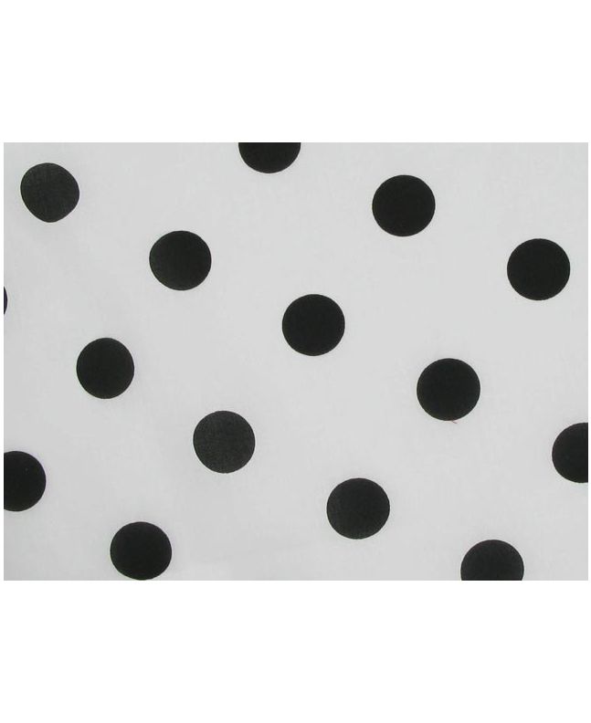 Large Black Polka Dot on White Background Polycotton Print