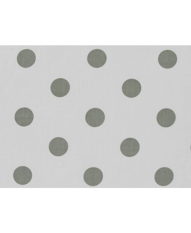 Large Grey Polka Dot on White Background Polycotton Print