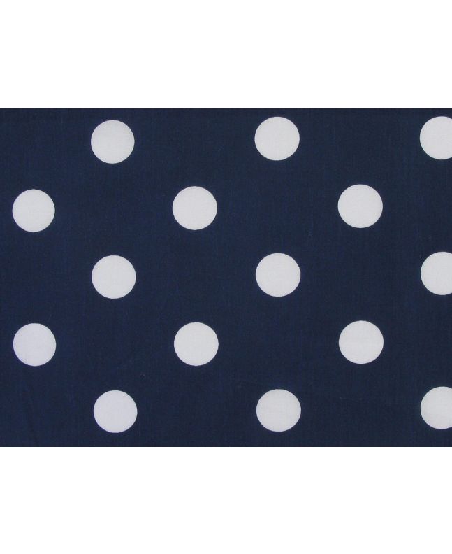 Large White Polka Dot on Navy Background Polycotton Print