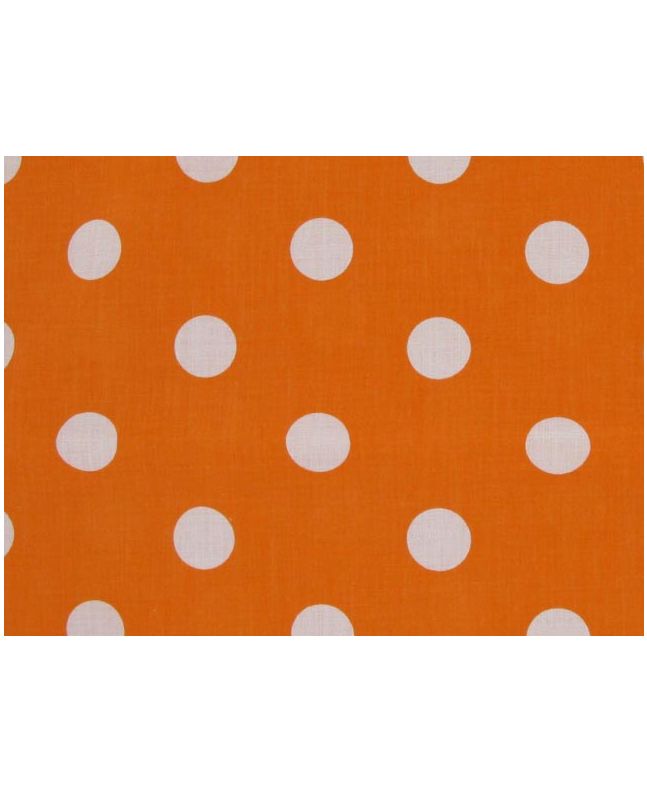 Large White Polka Dot on Orange Background Polycotton Print