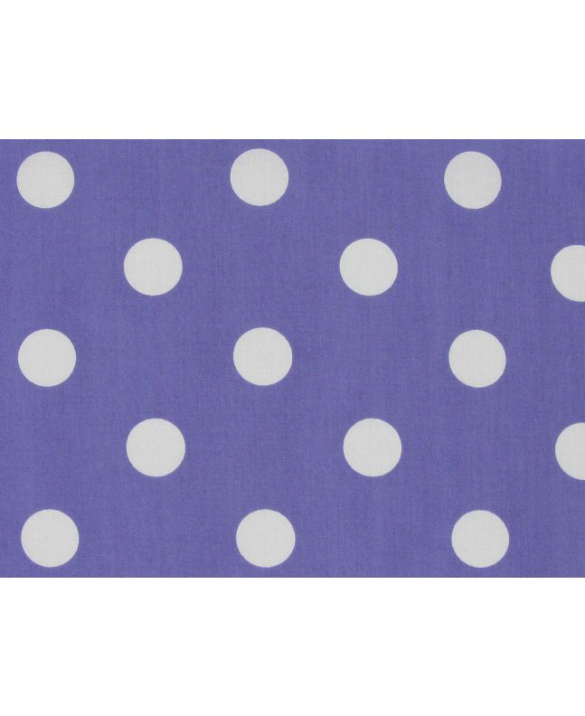 Large White Polka Dot on Purple Background Polycotton Print