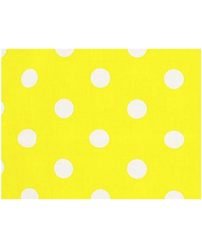 Large White Polka Dot on Yellow Background Polycotton Print