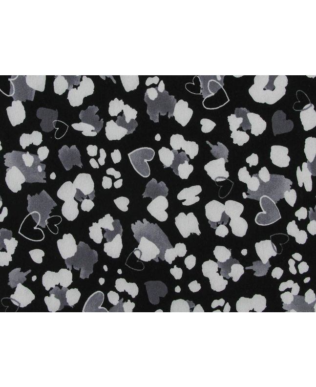 Leaopard Love Hearts Viscose Jersey