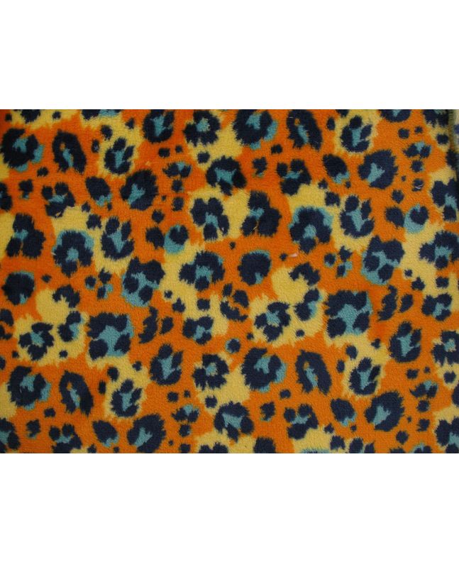 Leopard Contrast Spot Ultra Soft Cuddle Fleece, Mustard