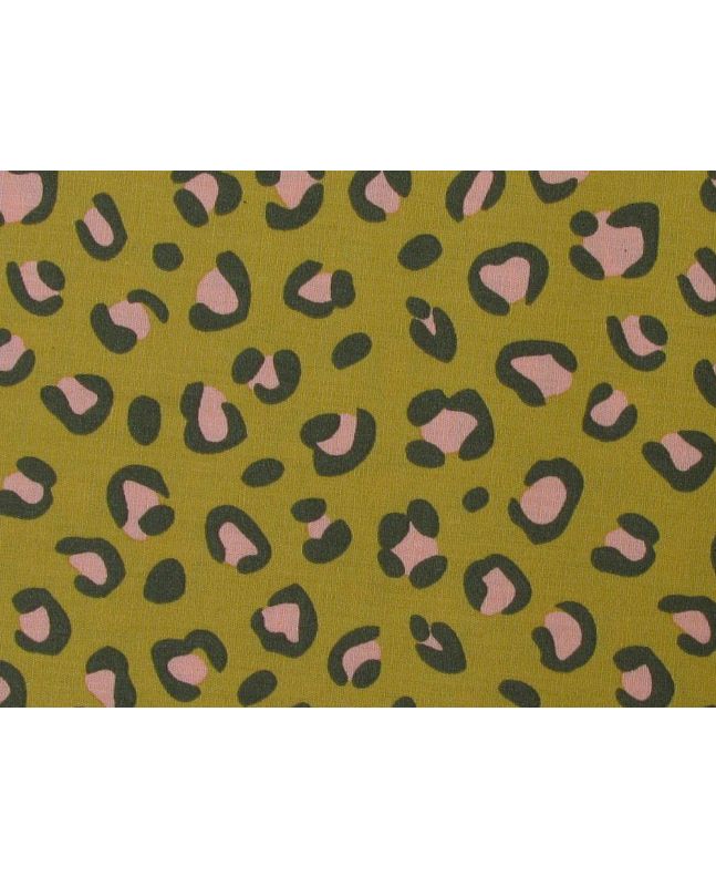Leopard Cotton Poplin Print, Mustard