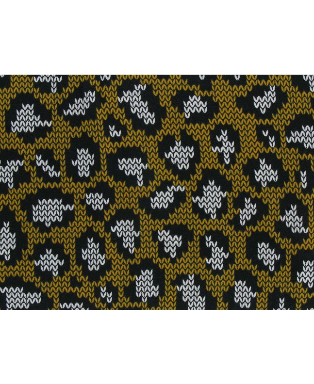 Leopard Knit Print Cotton Jersey, Ochre