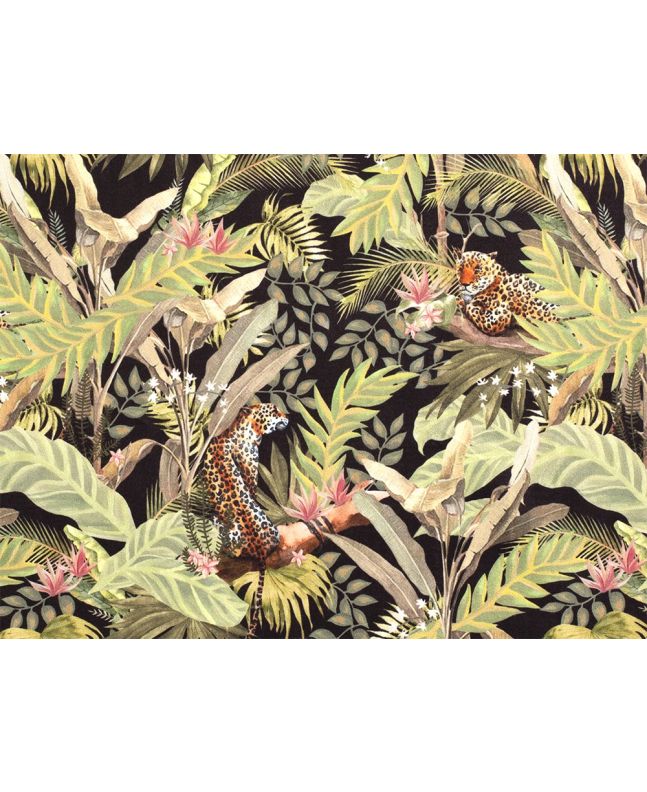 Leopard Palm Printed Velvet