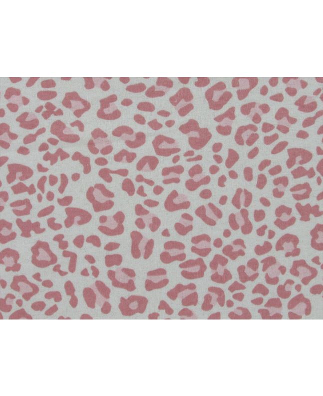 Leopard Print Brushed Cotton Rich Winceyette, Pink