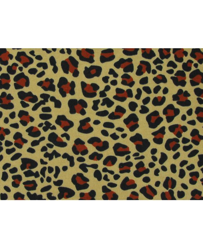 Leopard Print Brushed Cotton Rich Winceyette, Tan