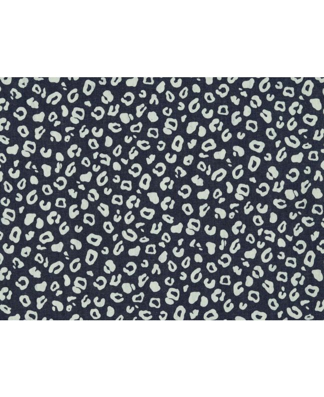 Leopard Print Chambray, Dark Blue